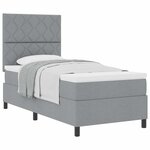 vidaXL Lit à ressorts avec tête de lit Gris clair 100 x 200 cm tissu