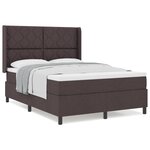 vidaXL Lit avec matelas à ressorts marron foncé 160 x 200 cm  en tissu