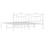 vidaXL Cadre de lit métal sans matelas et tête de lit blanc 193x203 cm