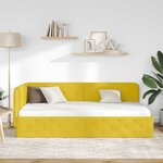 vidaXL Cadre de lit d'angle Jaune 100 x 200 cm Velours