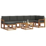 vidaXL Ensemble de canapés d'extérieur 8 Pièces Naturel et Anthracite