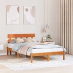 vidaXL Cadre de lit Marron 140 x 190 cm Bois de pin massif