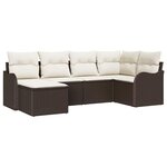 vidaXL Ensemble de canapé de jardin 6 Pièces Marron et blanc Poly rotin