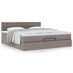 VidaXL Cadre de lit ottoman avec matelas taupe 160x200 cm tissu