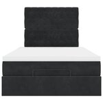 vidaXL Cadre de lit ottoman avec matelas noir 120x190 cm velours