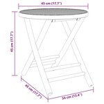 vidaXL Table de jardin pliable Ø45x45 cm bambou