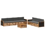 vidaXL Ensemble de canapés d'extérieur 8 Pièces Naturel et Anthracite