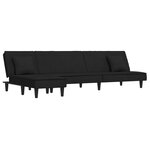 vidaXL Canapé-lit en forme de L noir 255x140x70 cm velours