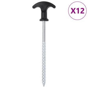 vidaXL Piquets de tente 12 Pièces 17 cm Ø7 mm acier galvanisé