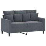 vidaXL Ensemble de canapés 3 Pièces avec coussins Gris foncé Velours