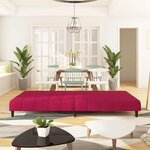 vidaXL Canapé-lit 2 places rouge bordeaux velours