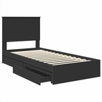 vidaXL Lit de Rangement avec tiroir Noir 75 x 190 cm Bois d'ingénierie