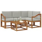 vidaXL Ensemble de canapés d'extérieur 5 pc Naturel et gris clair