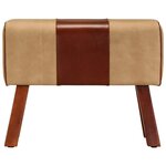 vidaXL Banc saut de cheval 58 cm marron cuir véritable et manguier