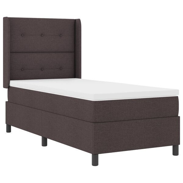 vidaXL Lit box avec matelas marron foncé 80x200 cm en tissu