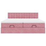 vidaXL Cadre de lit ottoman avec matelas rose 200x200 cm velours