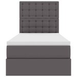 vidaXL Lit de Rangement Gris 100 x 200 cm Cuir synthétique