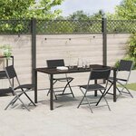 vidaXL Ensemble de salle à manger pour jardin Pliant 5 Pièces Noir
