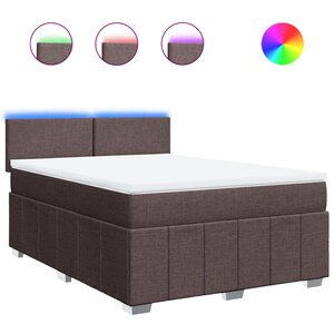 vidaXL Sommier à lattes de lit avec matelas Marron foncé 140x200 cm