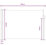 vidaXL Store latéral rétractable 300 x 220 cm Polyester Rectangulaire