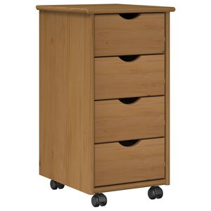 vidaXL Cabinet roulant 34 x 39 x 65 5 cm Bois de Pin Massif