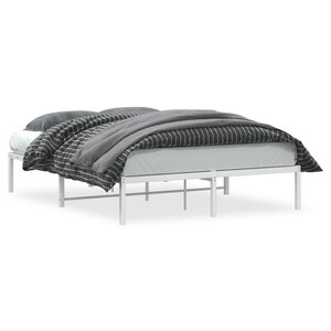 vidaXL Cadre de lit métal blanc 140x190 cm