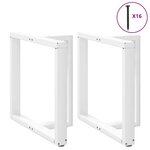 vidaXL Pieds de table à manger en T 2 pièces Blanc 70x35x(72-73) cm Acier