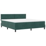 vidaXL Lit à ressort LED avec matelas Vert foncé 180 x 200 cm Velours