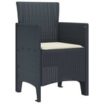 vidaXL Chaise de jardin 4 Pièces Anthracite 53 x 49 x 85 cm PP
