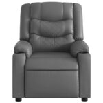 vidaXL Fauteuil de massage inclinable électrique gris similicuir