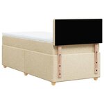 vidaXL Sommier à lattes de lit avec matelas Crème 100x200 cm Tissu