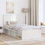 vidaXL Cadre de lit avec matelas Blanc 75 x 190 cm Pin massif