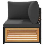 vidaXL Salon de jardin avec coussins 2 Pièces bois massif acacia
