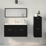vidaXL Set de Meubles pour Salle de Bain avec porte 3 Pièces Chêne noir
