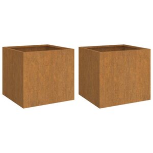 vidaXL Jardinières 2 Pièces 32x30x29 cm acier corten