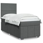 vidaXL Sommier à lattes de lit avec matelas Gris foncé 80x200 cm Tissu