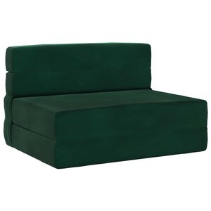 vidaXL Canapé-lit pliable Vert foncé 70 x 80 x 60 cm Tissu