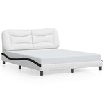 vidaXL Cadre de lit avec LED sans matelas blanc et noir 160x200 cm