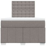 vidaXL Sommier à lattes de lit avec matelas taupe 120x190 cm tissu