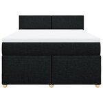 vidaXL Sommier à lattes de lit avec matelas Noir 140x190 cm Tissu