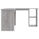 Bureau table poste de travail meuble d'ordinateur informatique étude d'angle sonoma 120 x 140 x 75 cm bois d'ingénierie gris 02_0023694