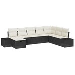 vidaXL Set de Canapé de Jardin 8 Pièces avec Coussins Noir en Rotin synthétique