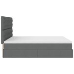 VidaXL Cadre de lit ottoman avec matelas gris foncé 180x200cm tissu