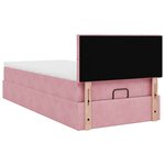 vidaXL Cadre de lit ottoman avec matelas rose 100x200 cm velours