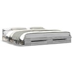 vidaXL Cadre de lit avec tiroirs sans matelas sonoma gris 200x200 cm