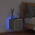 vidaXL Meuble TV mural avec lumières LED sonoma gris 30 5x35x30 cm