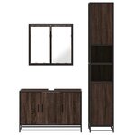 vidaXL Ensemble de meubles de salle de bain 3 Pièces Chêne marron