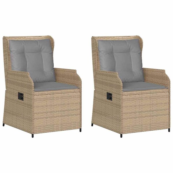 vidaXL Banc de jardin avec coussin 2 Pièces Beige Poly rotin