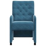 vidaXL Chaises de Salle à Manger avec Roues 2 Pièces Bleu 58 x 67 x 97 cm