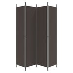 vidaXL Cloison de séparation 4 panneaux Marron 200x220 cm Tissu